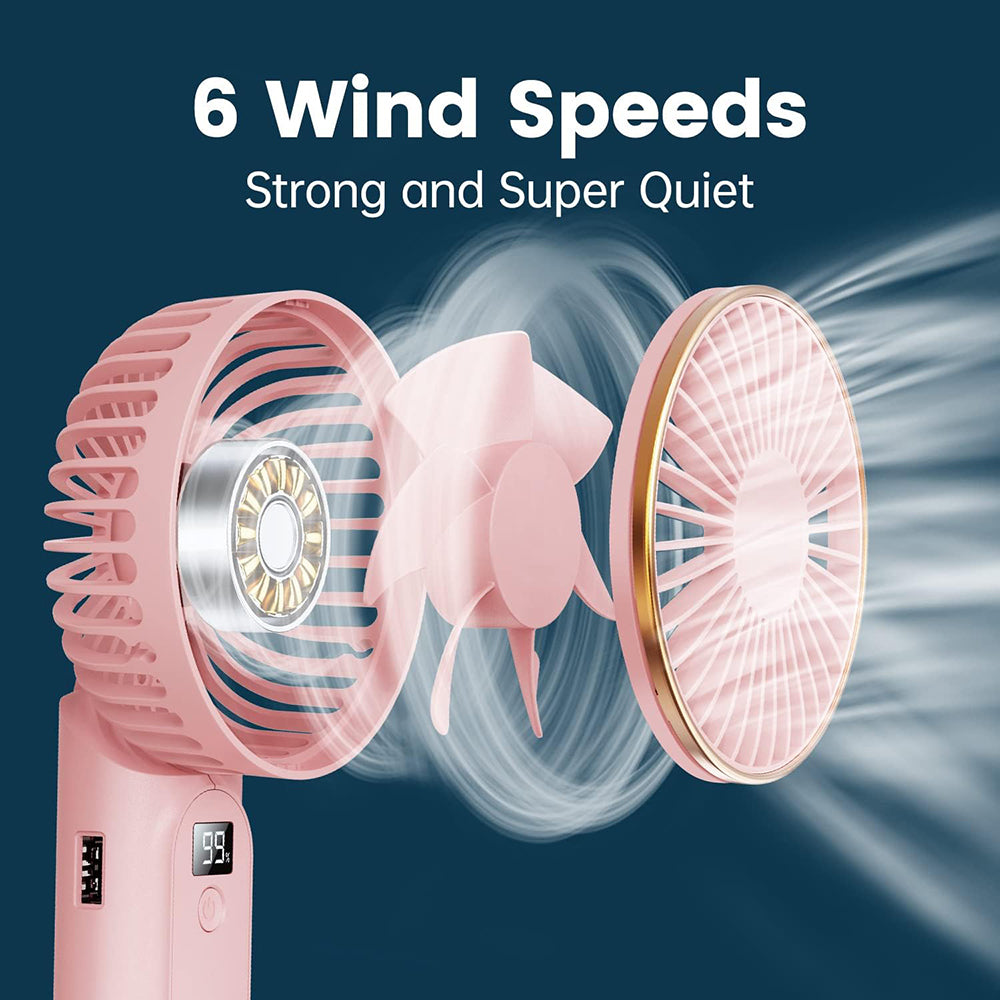 Prenosivi ventilator Techsuit M12, roze