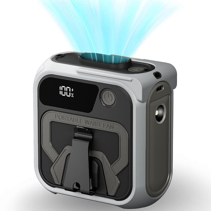 Prenosni ventilator Techsuit Z13 sa spoljnom baterijom 10000mAh, Sivi