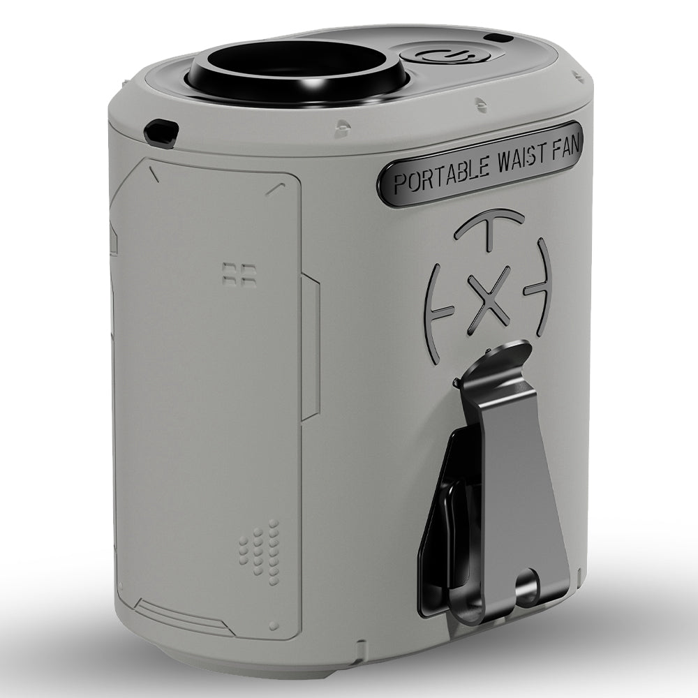 Prenosni ventilator Techsuit Z14 sa spoljnom baterijom 5000mAh, Sivi