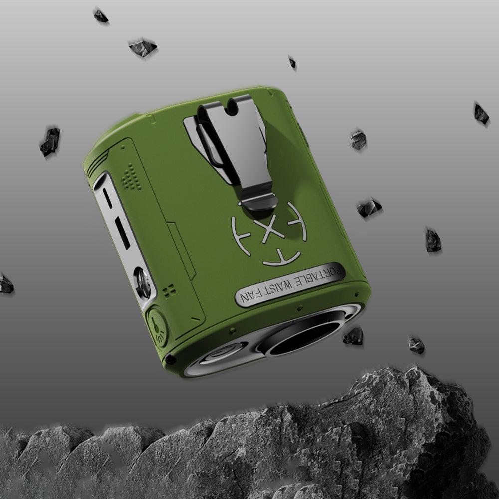 Prenosni ventilator Techsuit Z14 sa spoljnom baterijom 5000mAh, Zelen