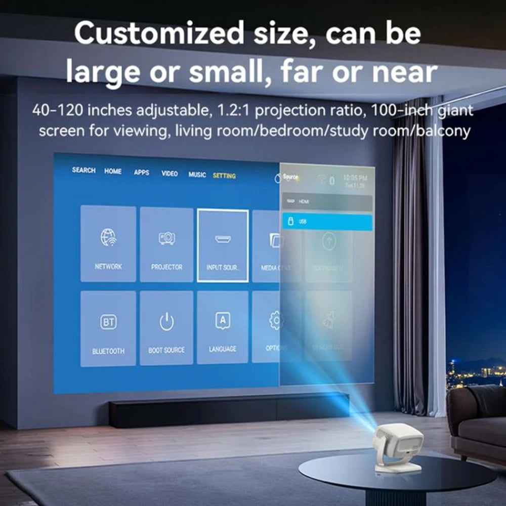 Videoprojektor Yesido TV13, 720P, 190ANSI, Android 9.0, Beli