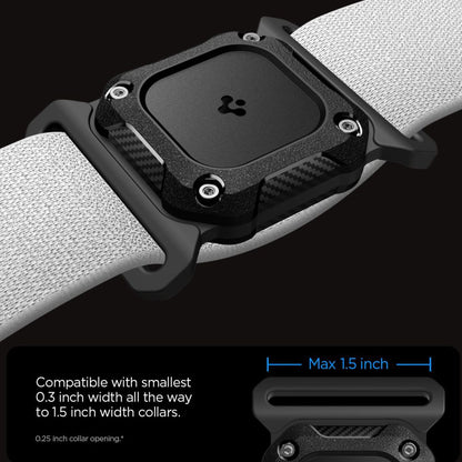 Nosilac Spigen Tough Armor za Apple AirTag na ogrlici kućnog ljubimca, Crni
