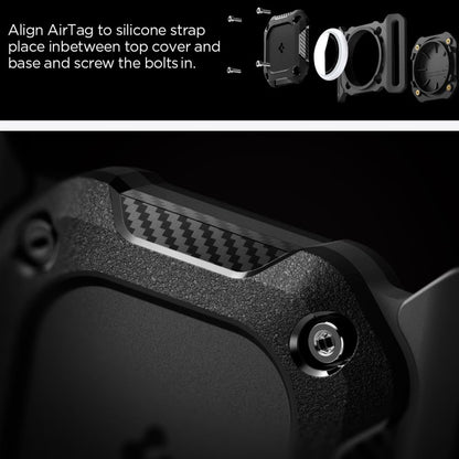 Nosilac Spigen Tough Armor za Apple AirTag na ogrlici kućnog ljubimca, Crni